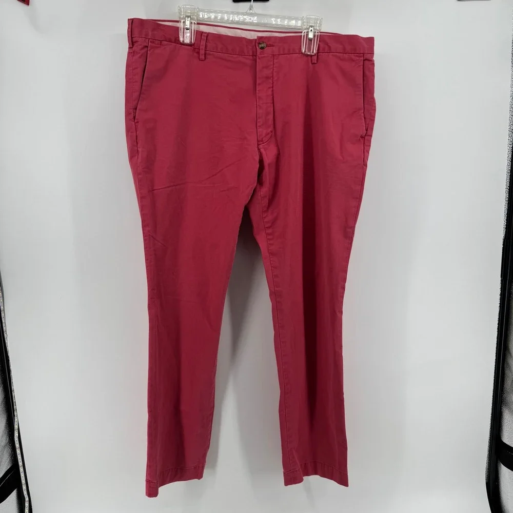 Polo Ralph Lauren Mens Stretch Slim Fit Chino Pants Pink Nantucket Red 40x32